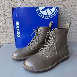 NEW Birkenstock Bryson Combat Ankle Boots Womens Size 41EU/10US Taupe Leather
